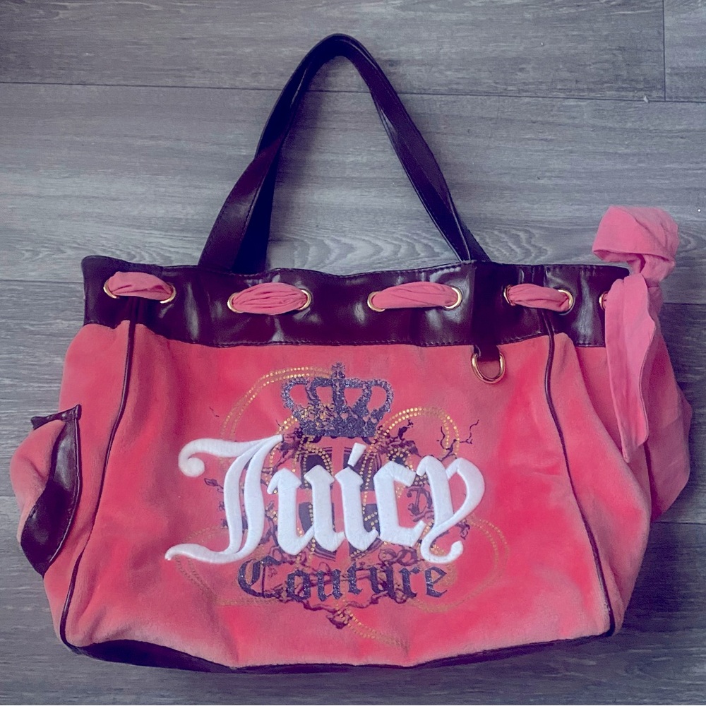 pink and brown juicy couture daydreamer purse